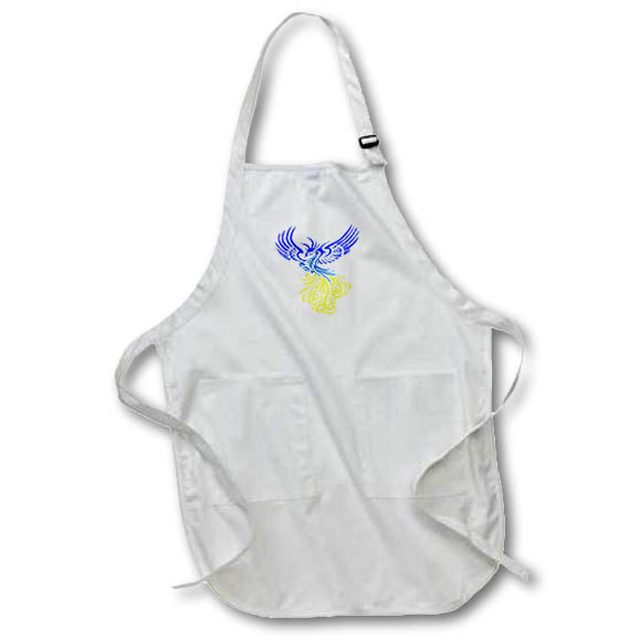 Apron - Blue Yellow Artistic Phoenix Illustration Vector Art - Patriotic Phoenix