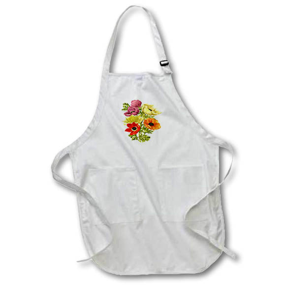 Apron - Anemone Windflower Botanical Art Vector Cut Out Vector Art - Anemone Flower