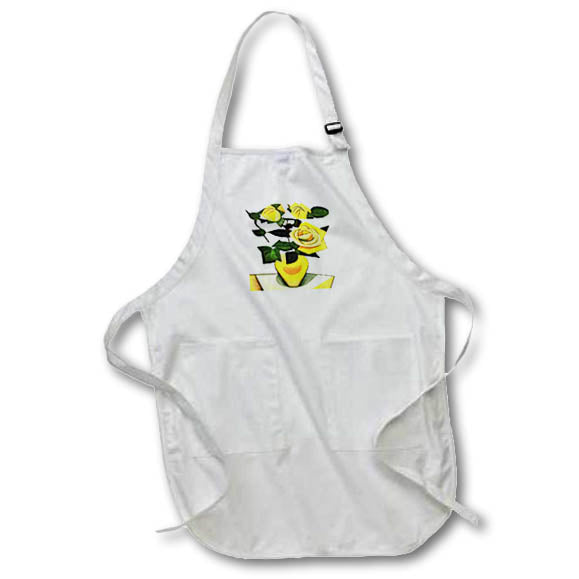Apron - Yellow Roses Geometric Abstract Cut Out Vector Art - Yellow Roses
