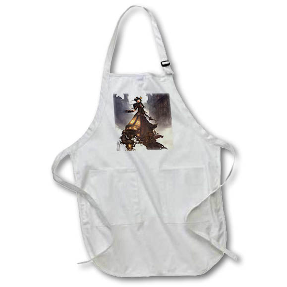 Apron - A Floating Fantasy Steampunk Woman AI Generated Art