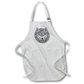 Apron - Black and White Tribal Wolf Coloring Book Style AI Generated Art