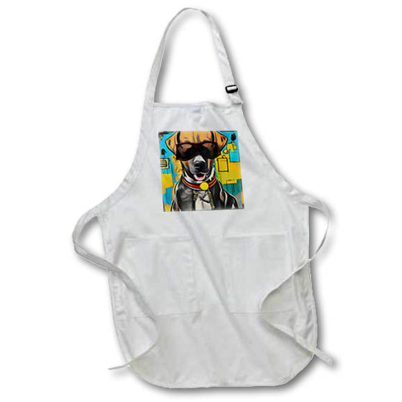 Apron - A Cool Dog in Sunglasses Mixed Media AI Generated Art
