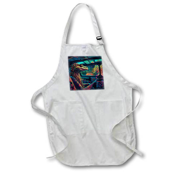 Apron - Lizard Driving Trippy Art AI Generated Art