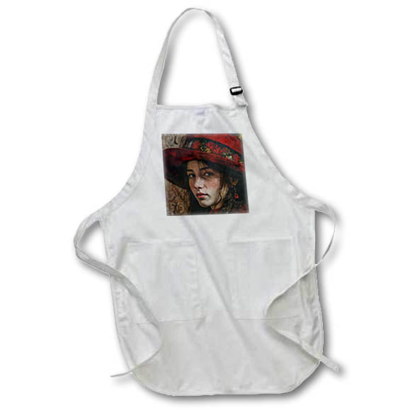 Apron - The Girl in a Red Hat Painting AI Generated Art