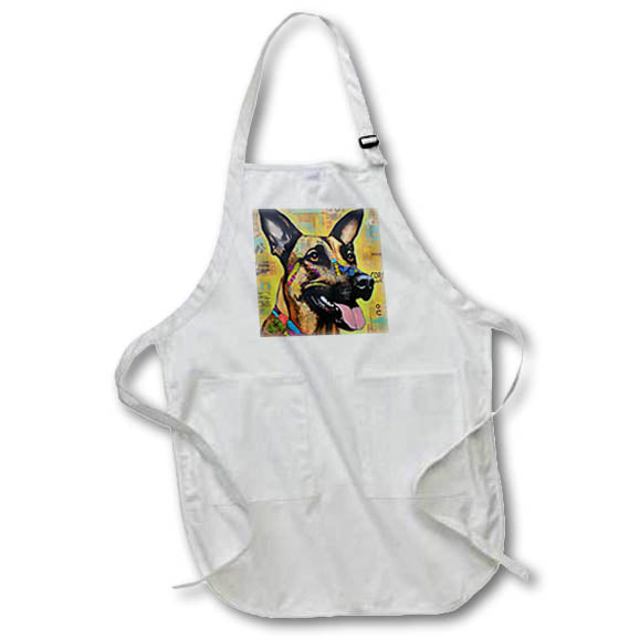 Apron - German Shepherd Mixed Media Collage AI Generated Art