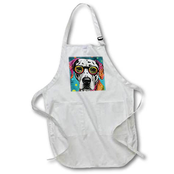 Apron - Dalmation Colorful Mixed Media Painting AI Generated Art