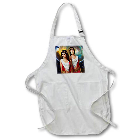 Apron - Two lovely ladies representing Gemini Zodiac - Gemini