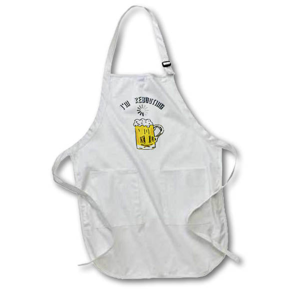 Apron - Cute funny Im Rebooting Beer Mug and Computer Waiting Symbol Funny