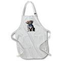 Apron - Cute Black Puppy Dog With A Blue Bow Illustration Illustrations