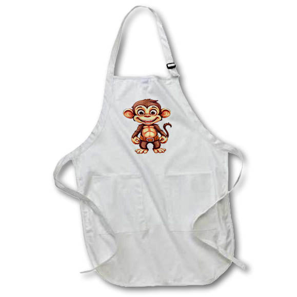 Apron - Cute Silly Smiling Monkey With A Belt Illustration Illustrations