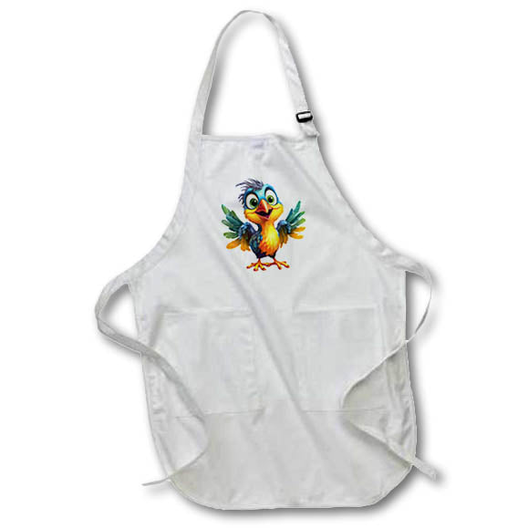 Apron - Cute Colorful Silly Smiling Parrot Illustration Illustrations