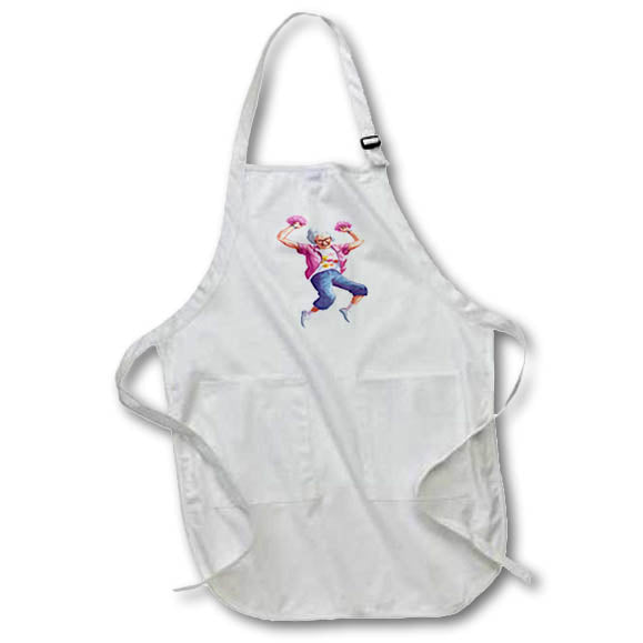 Apron - Happy Grandma With Pom Pom Illustration Illustrations