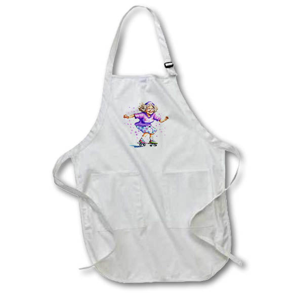 Apron - Happy Grandma Roller Skating Illustration Illustrations
