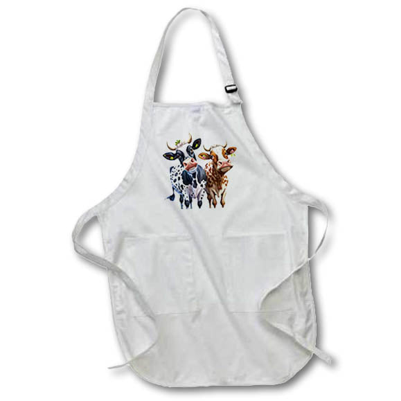 Apron - Cute Inquisitive Cows Illustration Illustrations
