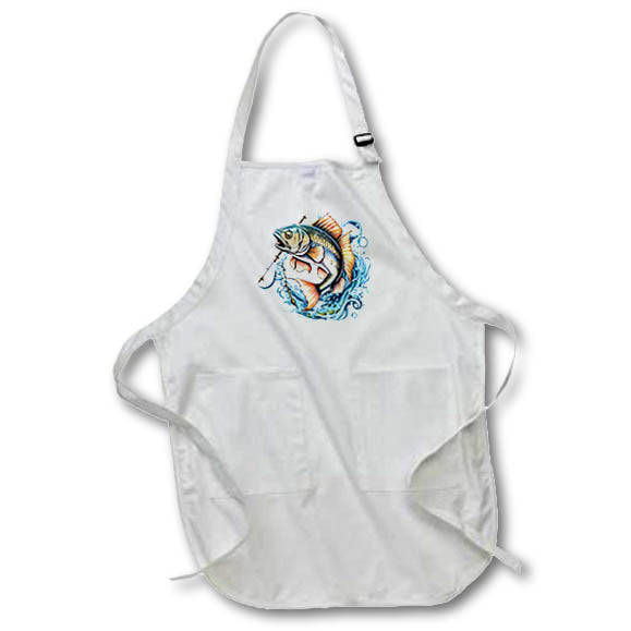 Apron - Fishing For A Bass Fish Illustration Illustrations