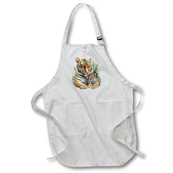 Apron - Tiger With A Baby Tiger Illustration Illustrations