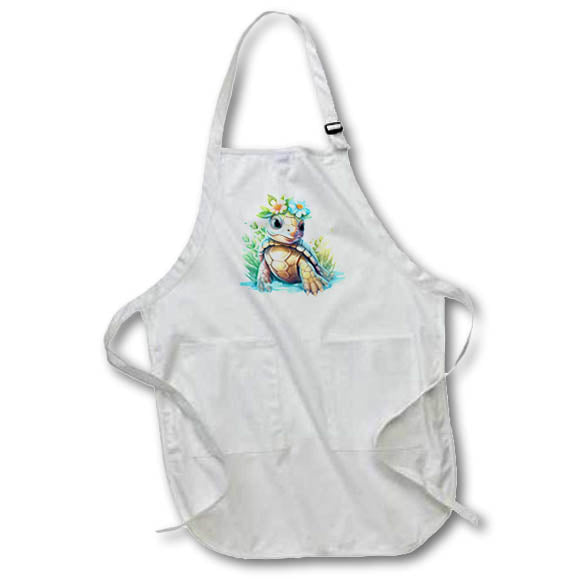 Apron - Cute Floral Sea Turtle Illustration Illustrations