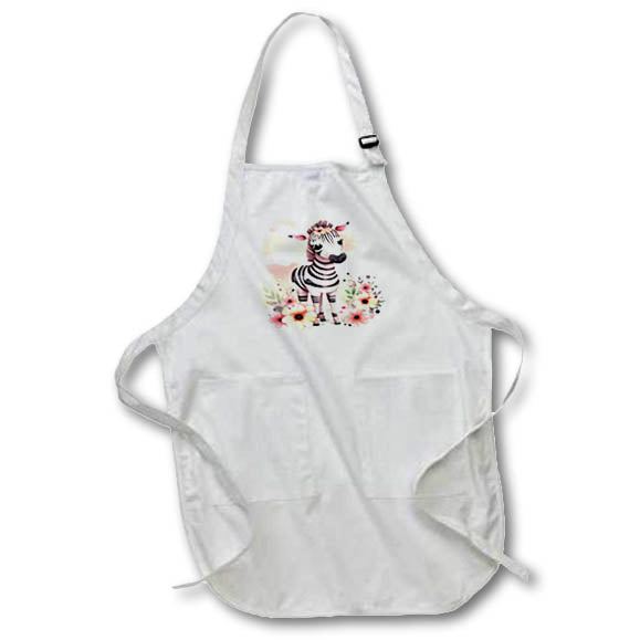 Apron - Cute Floral Zebra Illustration Illustrations