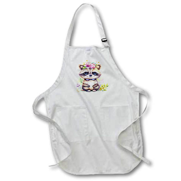 Apron - Cute Floral Racoon Illustration Illustrations