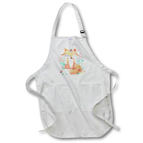 Apron - Pretty Floral Fox Illustration Illustrations