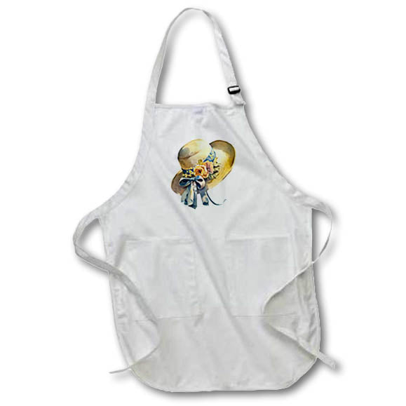 Apron - Pretty Summer Floral Hat Illustration Illustrations