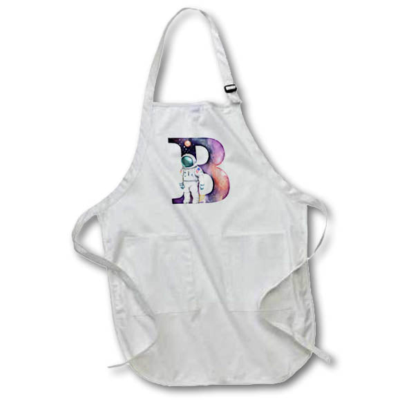 Apron - Cute Astronaut Monogram Initial B Monograms