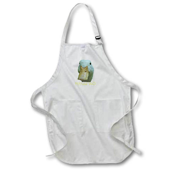 Apron - Quirky Peeking Duck Face Over Punny Asian Text Vector Art - Duck