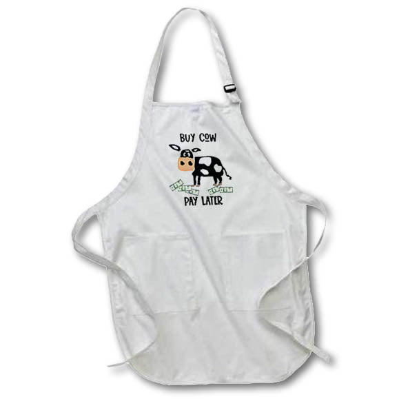 Apron - Cute funny Buy Cow Pay Later Financial Pun Funny