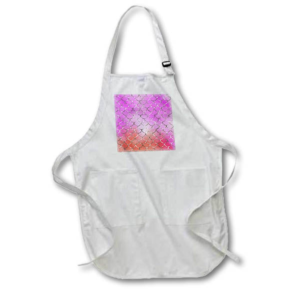 Apron - Pink To Orange Gradient Mermaid Scales Background Backgrounds