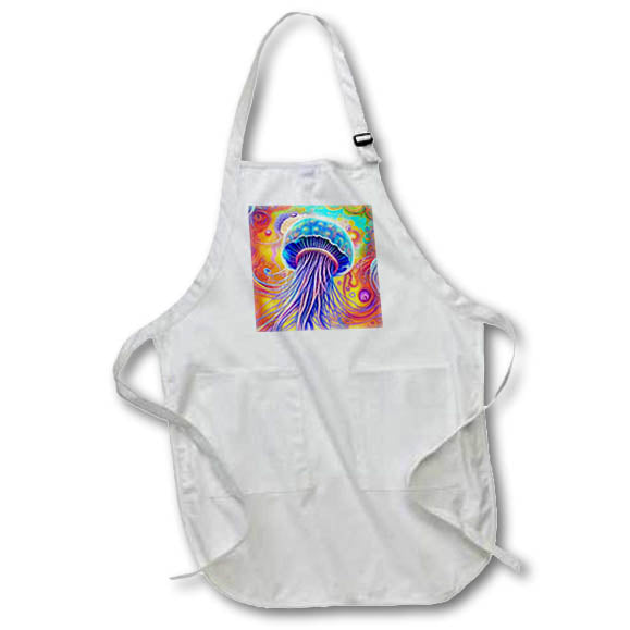 Apron - Psychedelic Jelly Fish Art Backgrounds