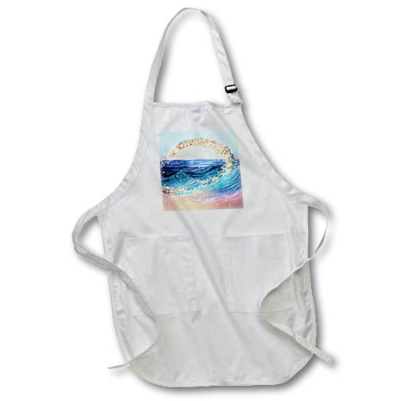 Apron - Ocean Wave With An Image Of Gold Sparkle Background Backgrounds