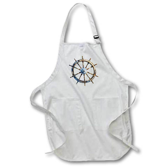 Apron - Nautical Sailing Wheel Illustration Illustrations