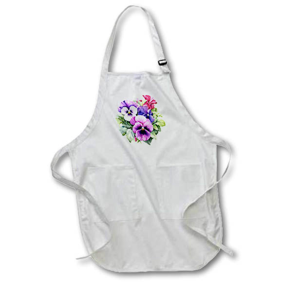 Apron - Pretty Pansy Flower Illustration Illustrations