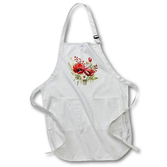 Apron - Pretty Red Anemone Flowers Illustration Illustrations