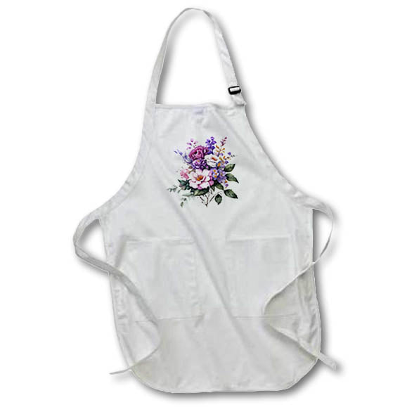 Apron - Pretty Pink and Purple Floral Illustration Illustrations