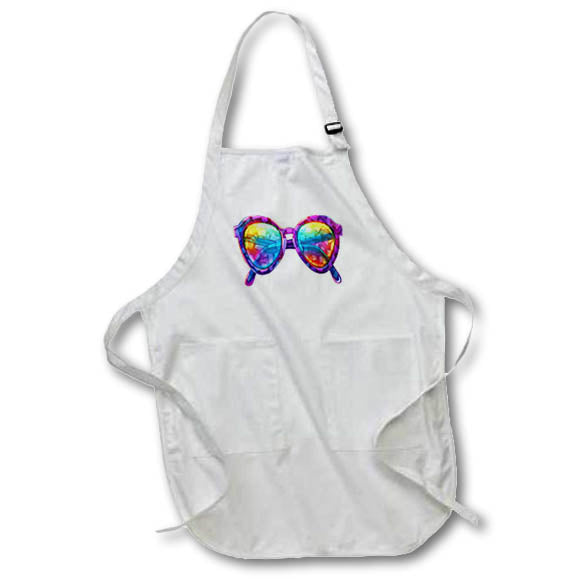 Apron - Cute Psychedelic Sunglasses Illustration Illustrations