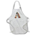 Apron - Boho Floral Monogram Initial A Monograms