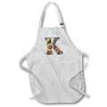 Apron - Boho Floral Monogram Initial K Monograms