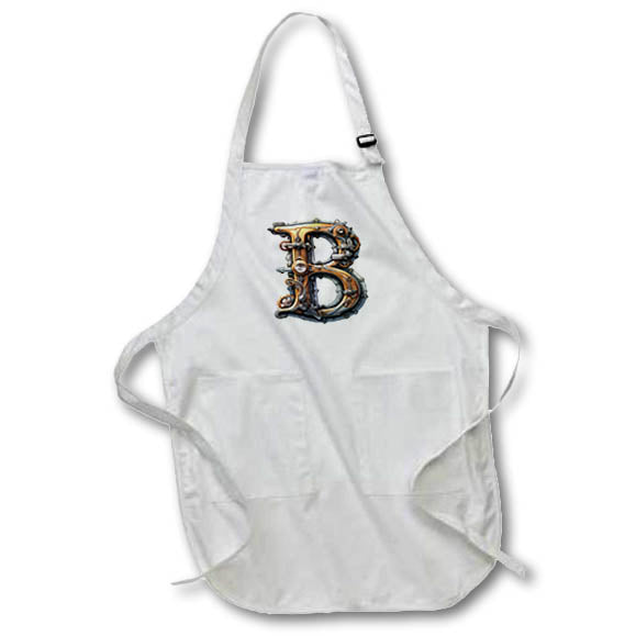 Apron - Steampunk Image Of Metal Monogram Initial B Monograms