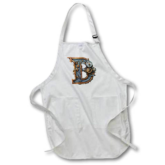 Apron - Steampunk Image Of Metal Monogram Initial D Monograms