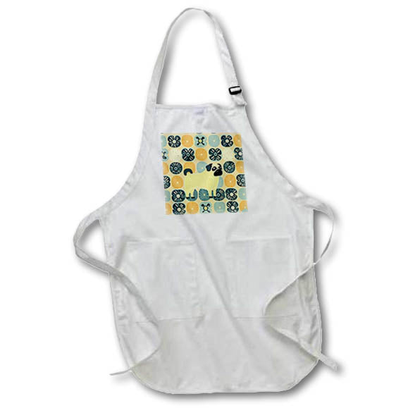 Apron - Vintage charm meets playful Pug whimsy Craftsman Studios - Mid-Century Modern