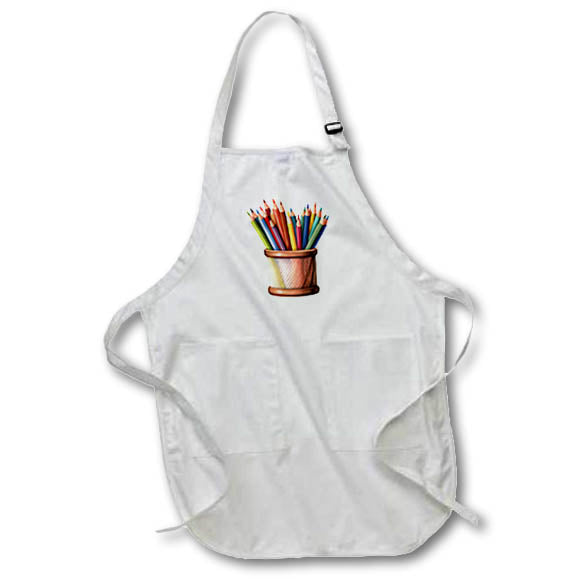 Apron - Container Of Colored Pencils Illustration Illustrations
