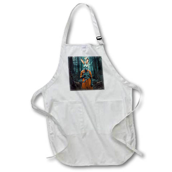 Apron - Rabbit in a post apocalyptic forest AI Generated Art