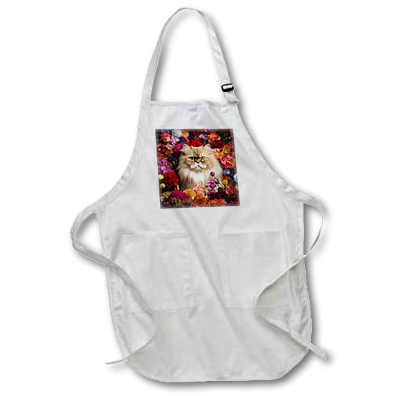 Apron - Persian cat with floral background CR Media - Illustrations