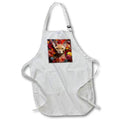 Apron - Devon Rex cat with floral background CR Media - Illustrations