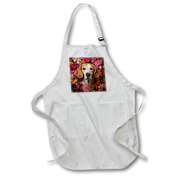 Apron - Beagle with floral background CR Media - Illustrations