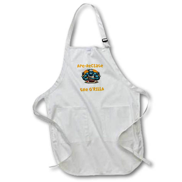 Apron - Appreciate The Grilla Master BBQ Griller Fun Pun Vector Art - BBQ Humor