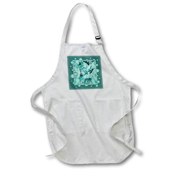 Apron - Dove With Celtic Peace Text In Teal Tones Vector Art - Christmas Dove