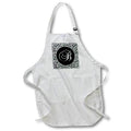 Apron - Letter B - Black and White Damask Monogrammed Collection
