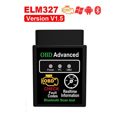 OBD2 HH OBD ELM327 V1.5 Bluetooth OBD2 CAN BUS Check Engine Car Auto Diagnostic Scanner Tool Interface Adapter For Android PC